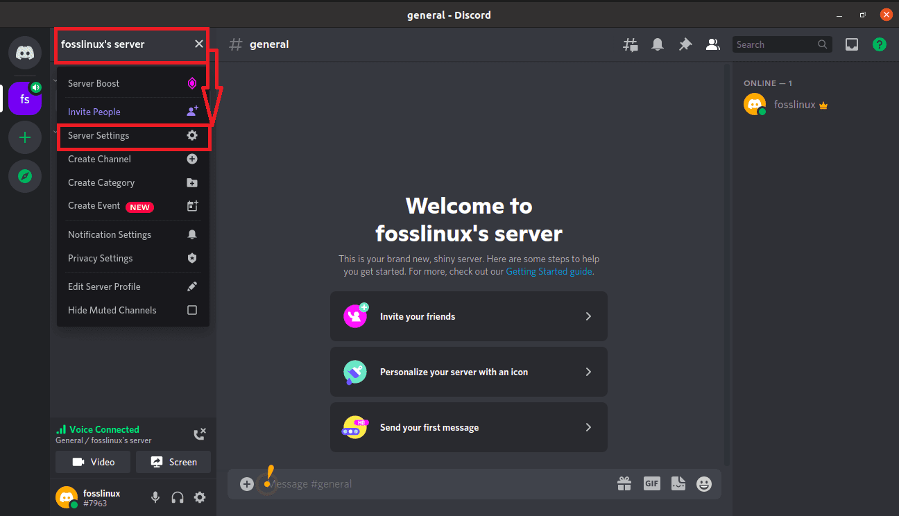 select server settings