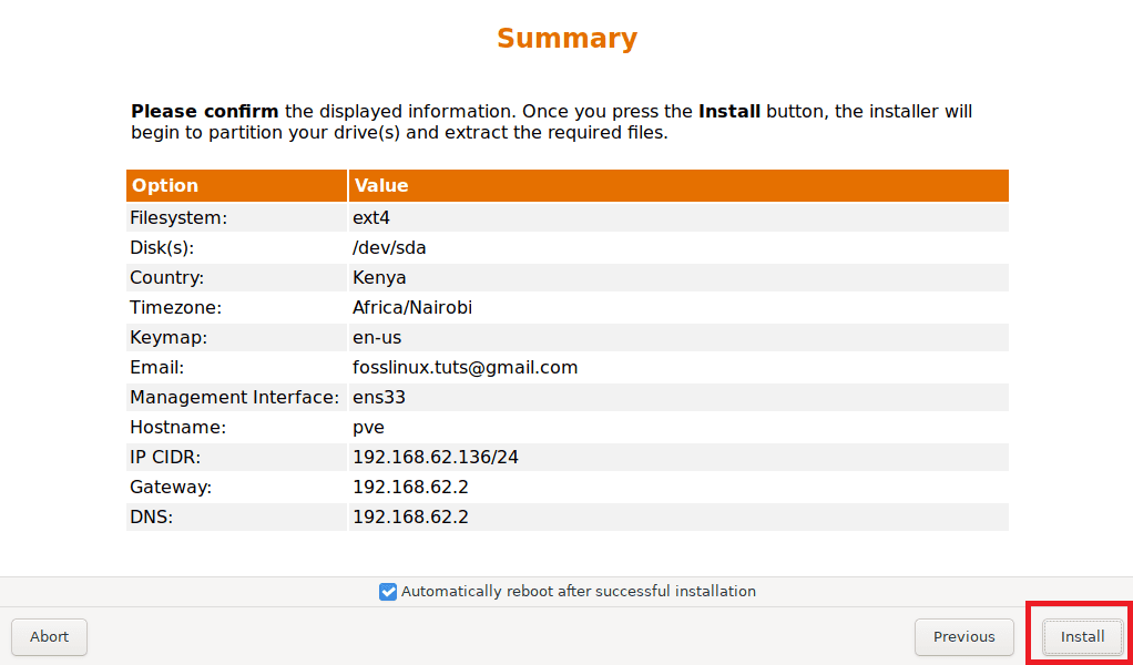 summary window