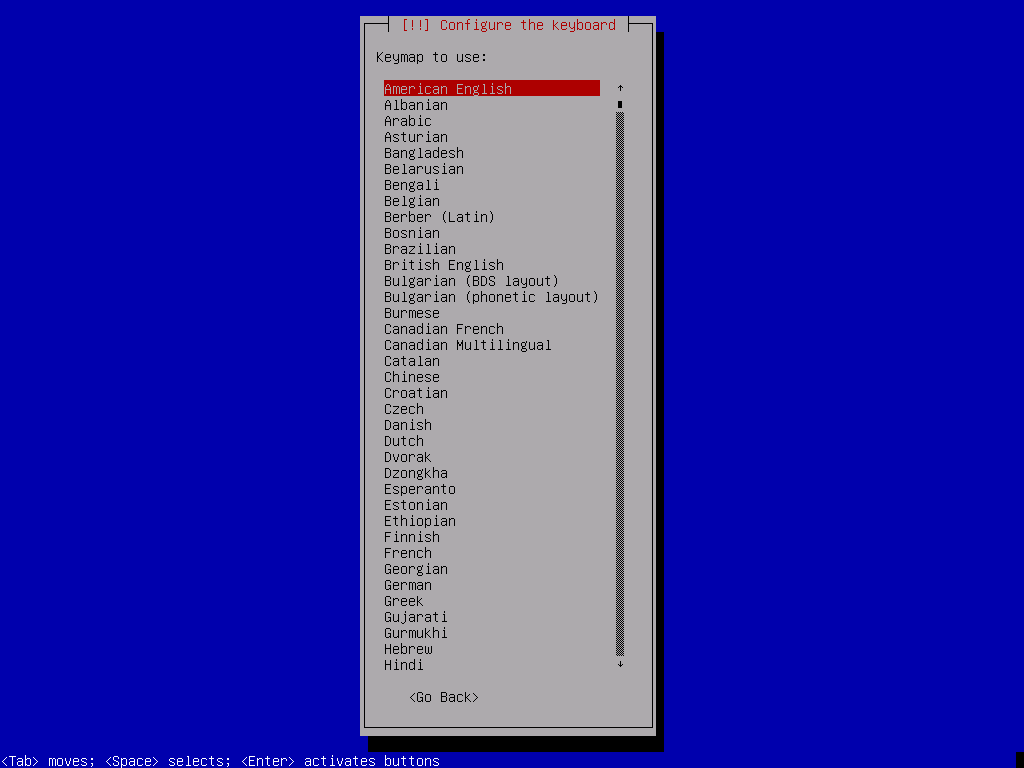 configure keyboard