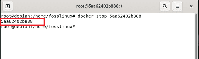 docker stop