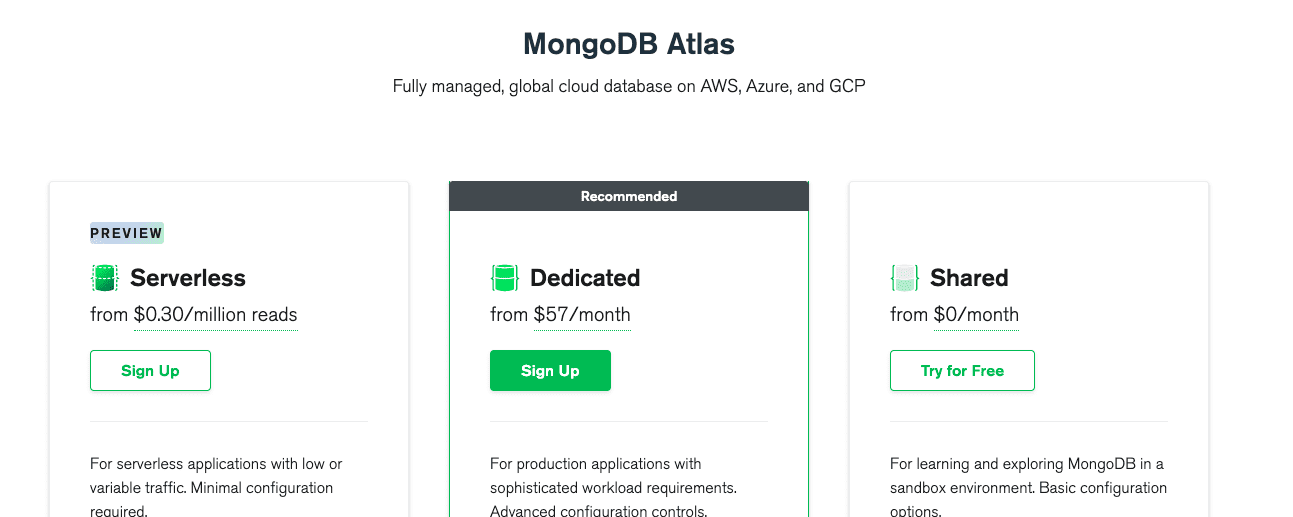 mongodb pricing