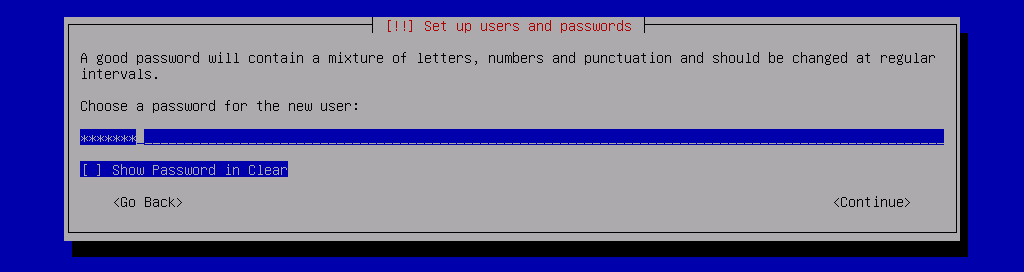 user account password