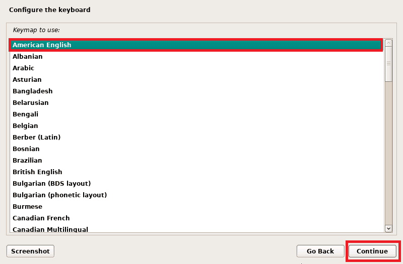 configure keyboard