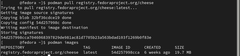 fedora container registry