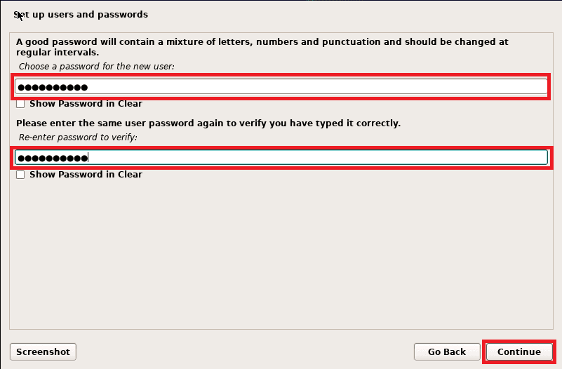 local user password creation