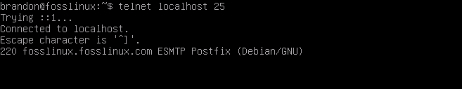 testing postfix via telnet