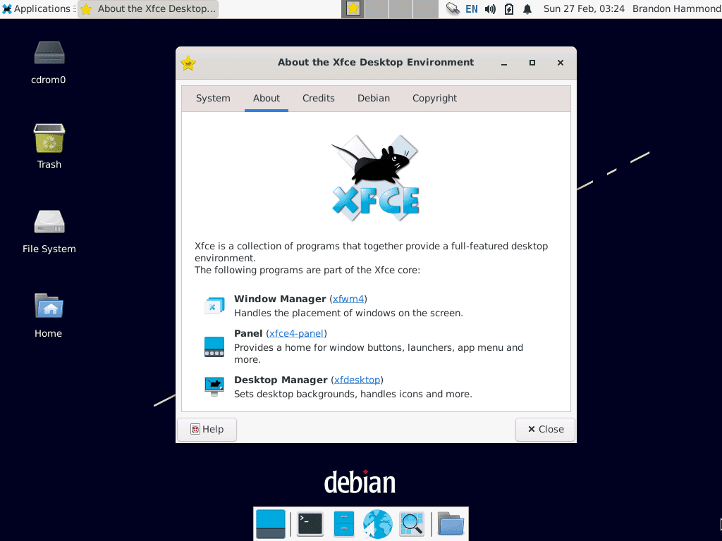 debian xfce desktop