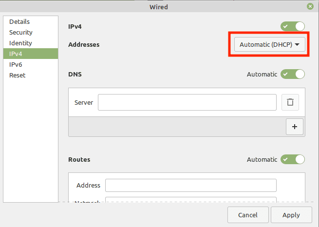 automatic dhcp