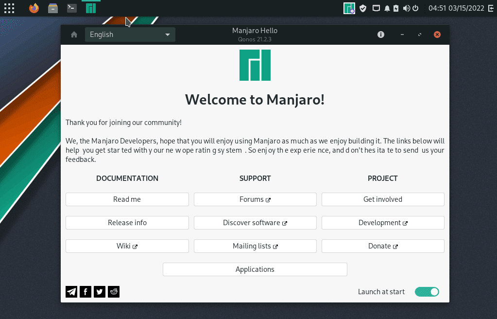 manjaro budgie desktop after login