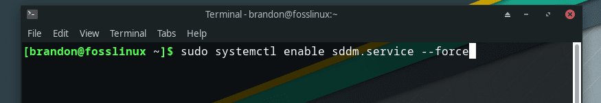 sudo systemctl enable sddm.service –force