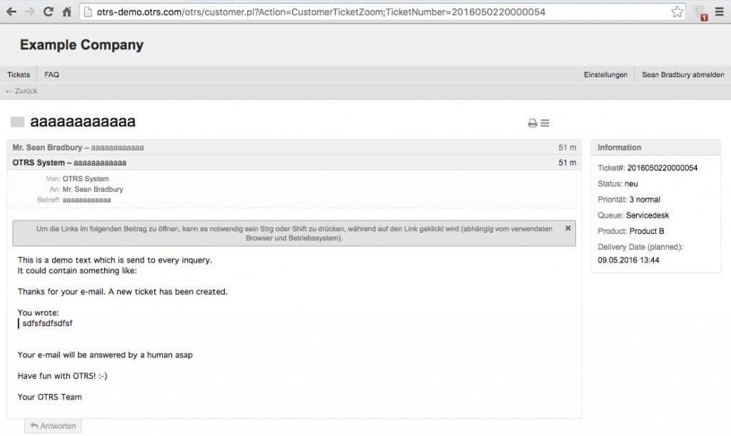 otrs ticketing system