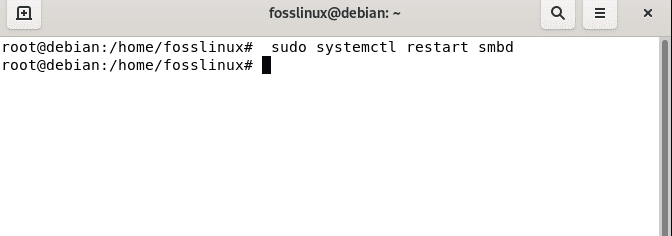 restart samba