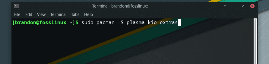 sudo pacman s plasma kio extras