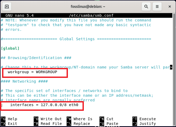 configuration file settings