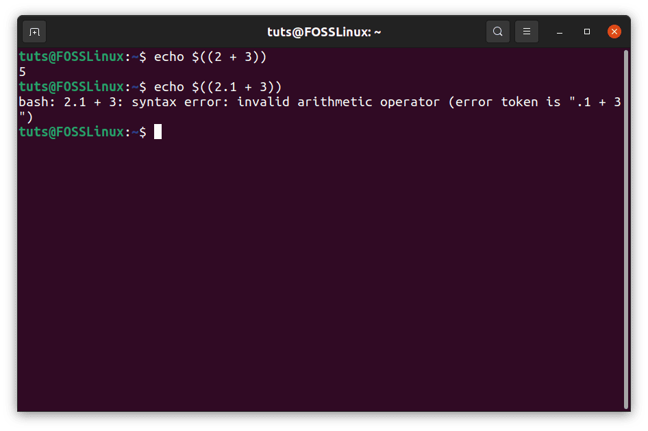 Bash Floating Point Arithmetic