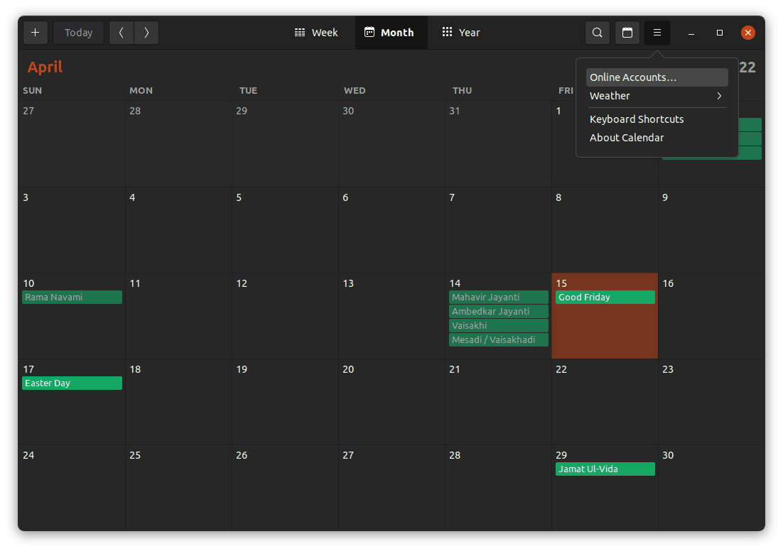 calendar application