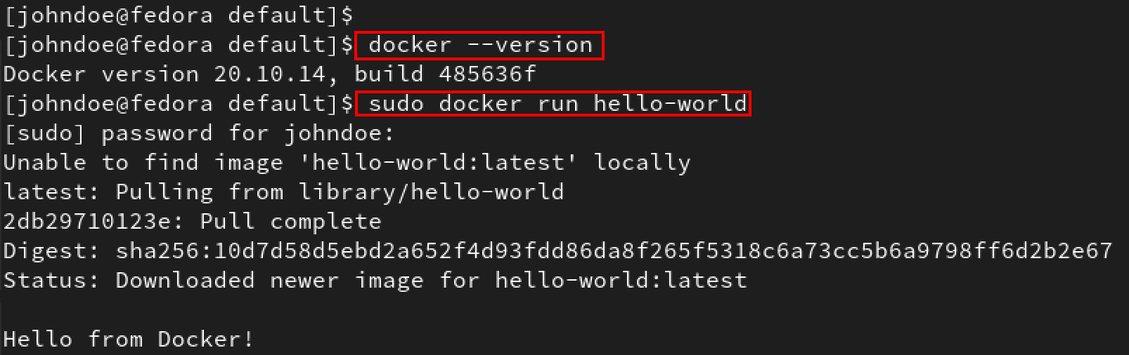 check docker version