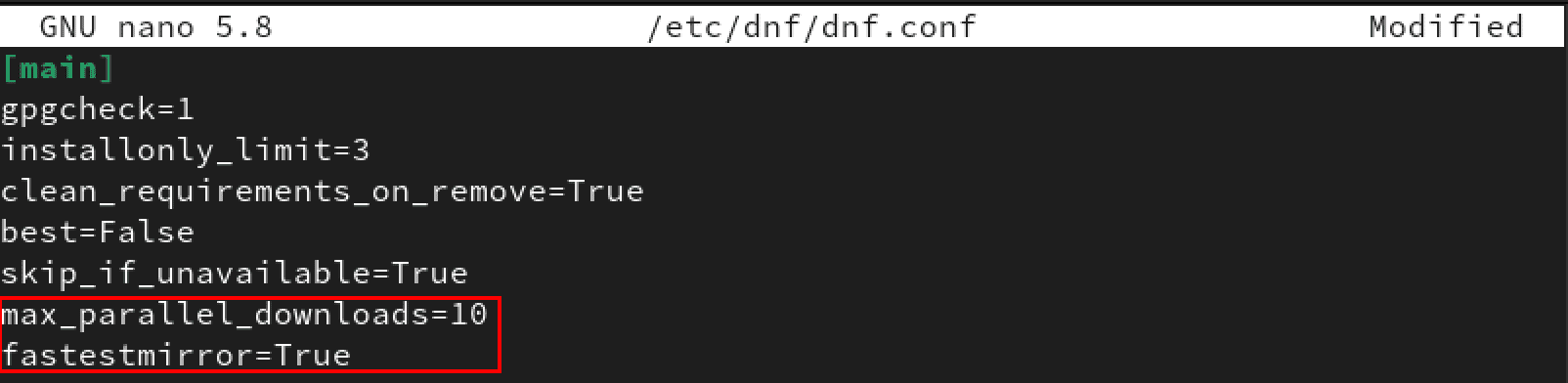 configure dnf