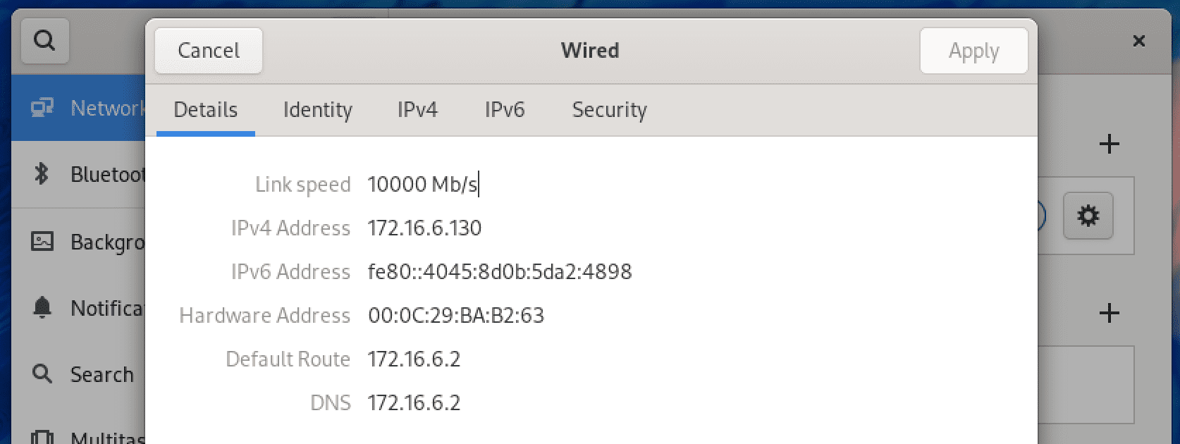 get ip from the settings app