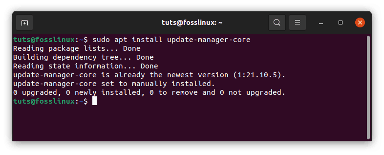 install update manager core