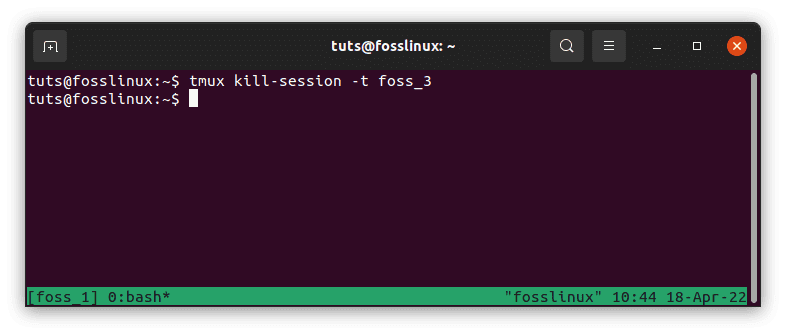 kill specific foss 3 session