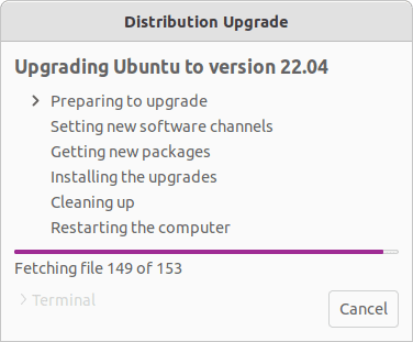 upgrading to ubuntu 22.04