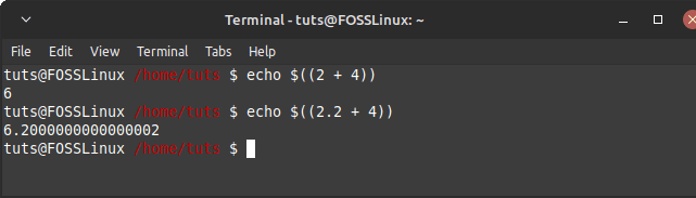 Zsh Floating Point Arithmetic