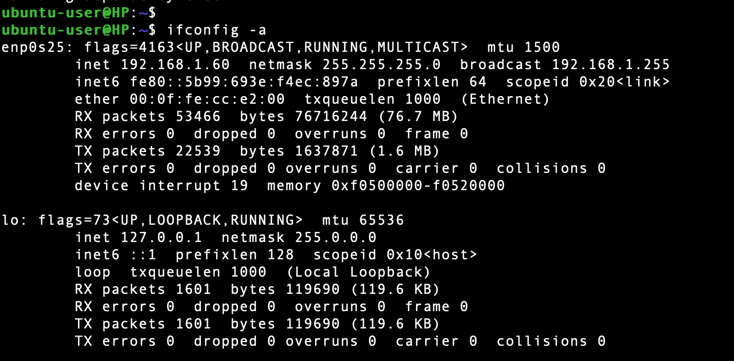 ifconfig command