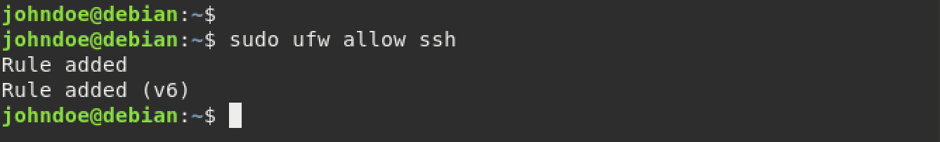 allow ssh firewall