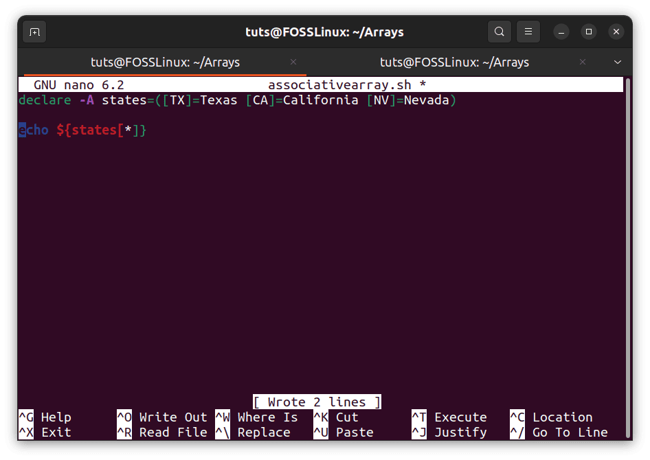 Creating associative array