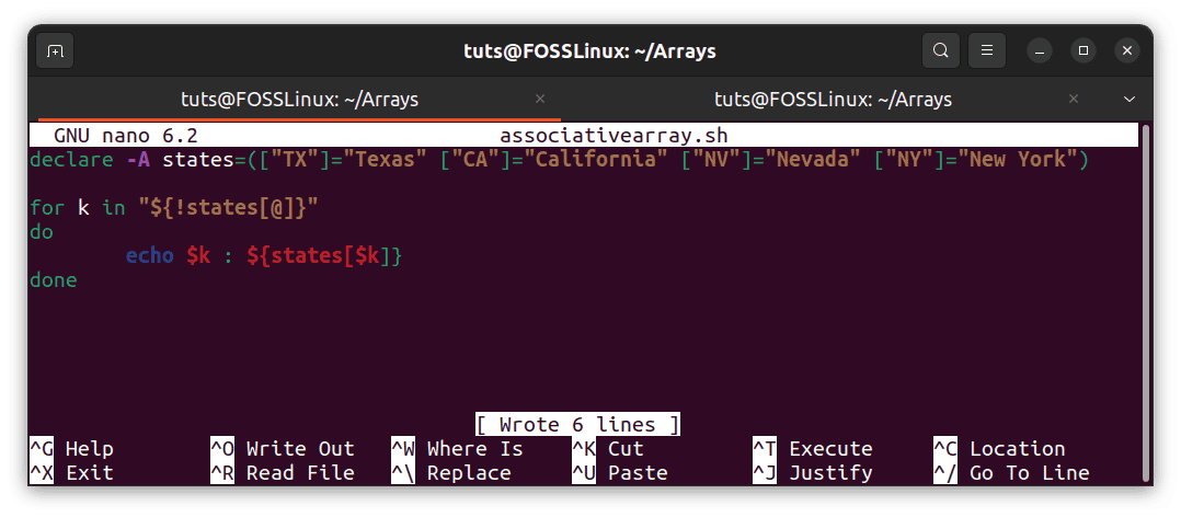 Associative array double quotes correction script