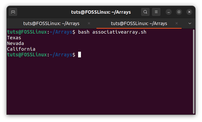 Associative array for loop