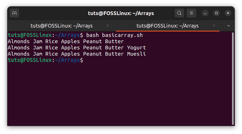 Replaced element array printing