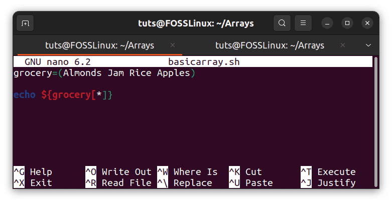 Simple indexed array script