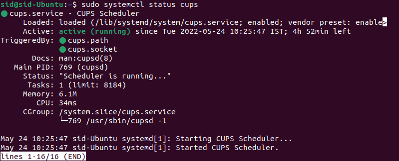 cups status