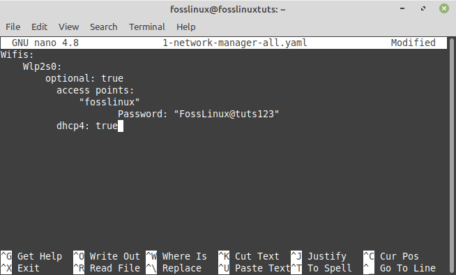 edit the network config file