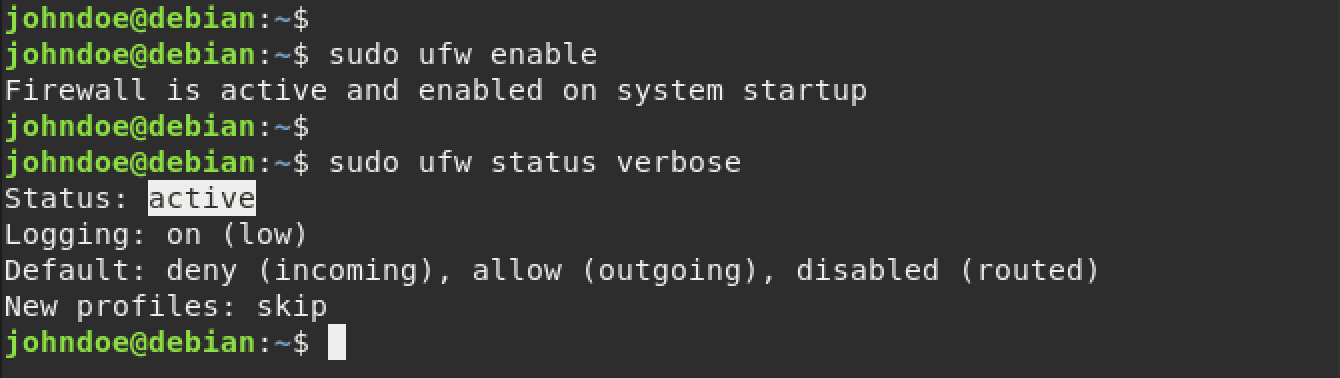 firewall status