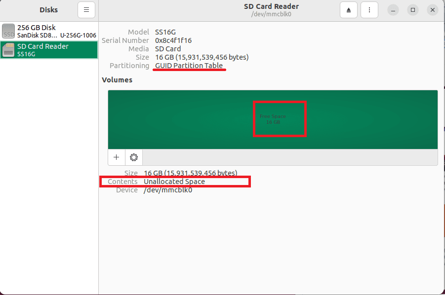 GPT partition table created