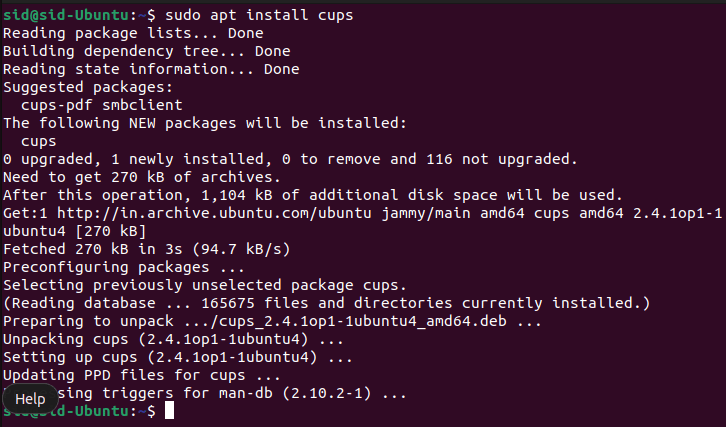 Install CUPS
