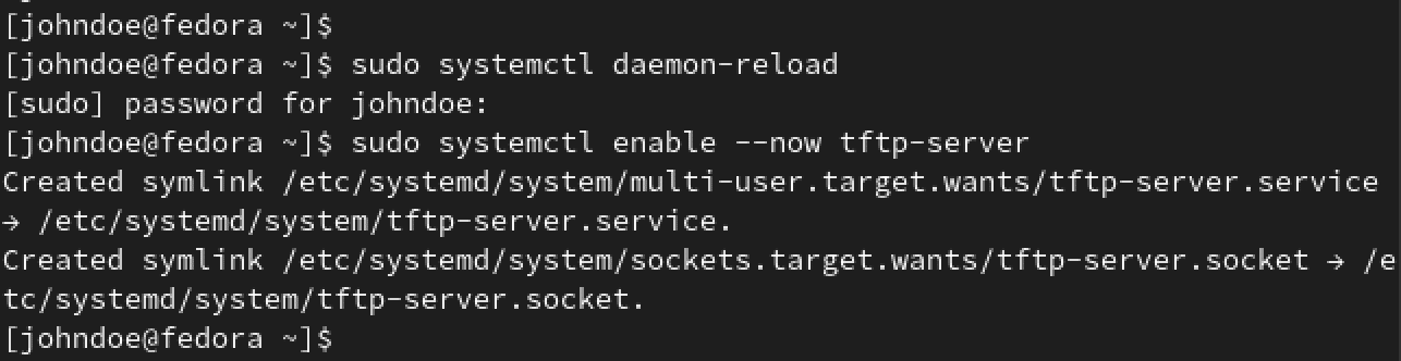 start tftp server