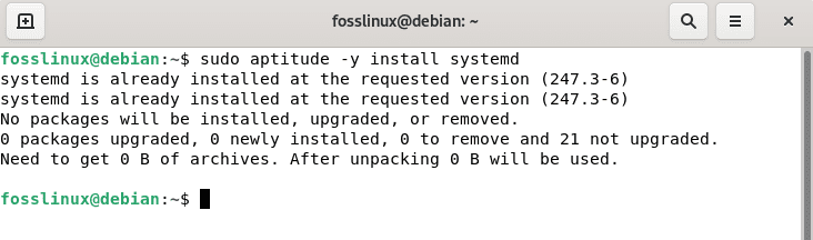 aptitude install systemd
