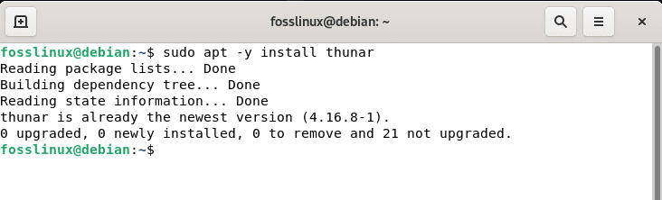 apt install thunar