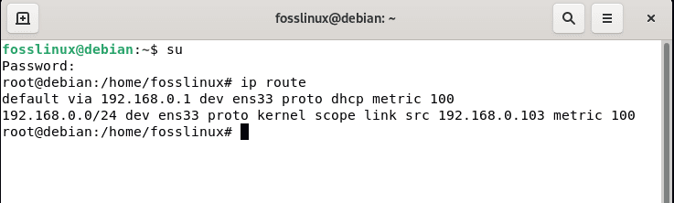 ip route command