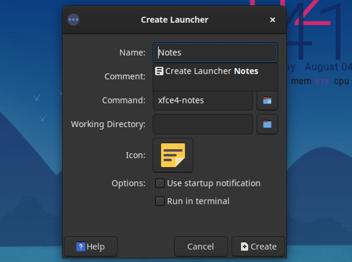 create launcher