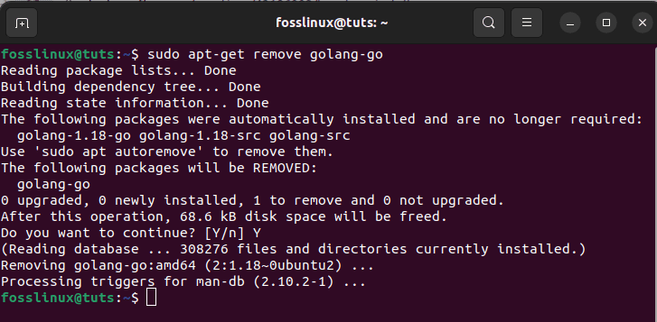 remove Golang