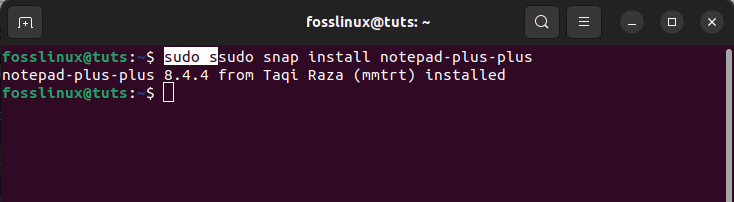 install snap notepad ++