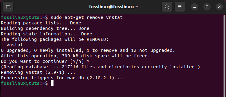 remove vnstat