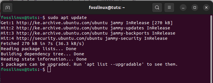 apt update command