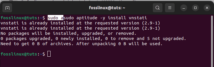 aptitude install vnstati