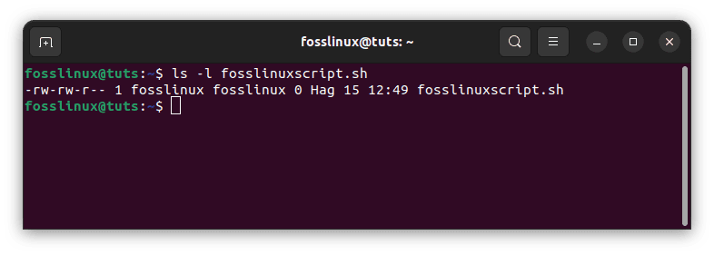 check fosslinuxscript permissions